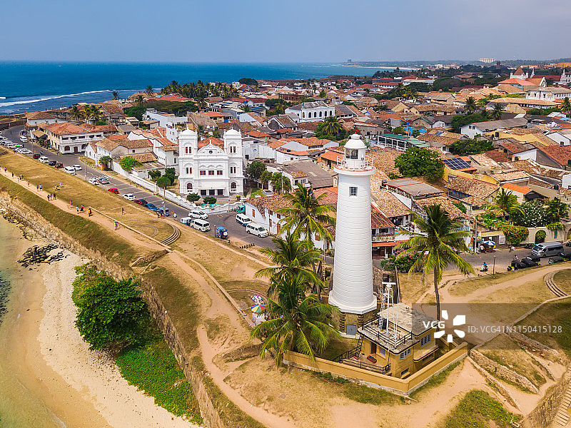 加勒荷兰堡。加勒堡，斯里兰卡，鸟瞰图图片素材