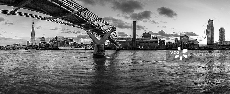 泰晤士河上的千禧桥图片素材