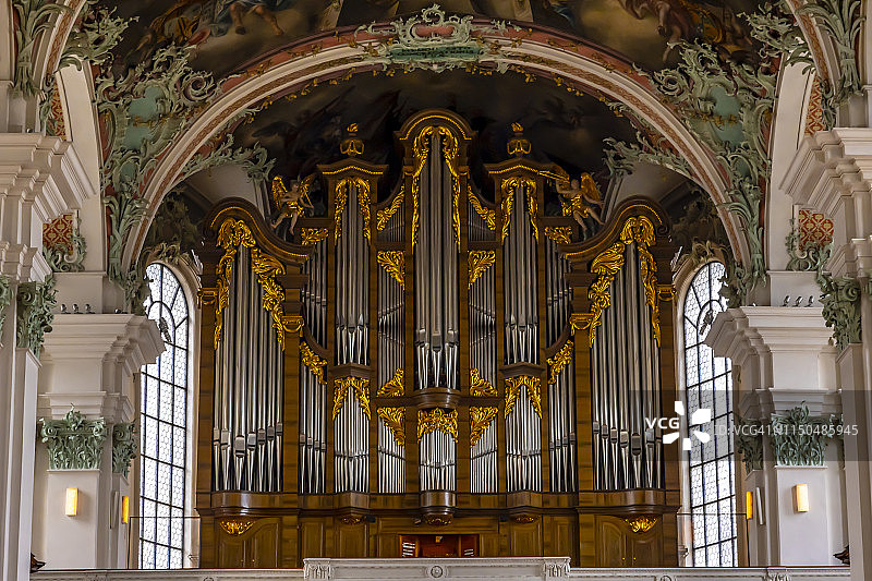 圣加仑修道院内的管风琴图片素材