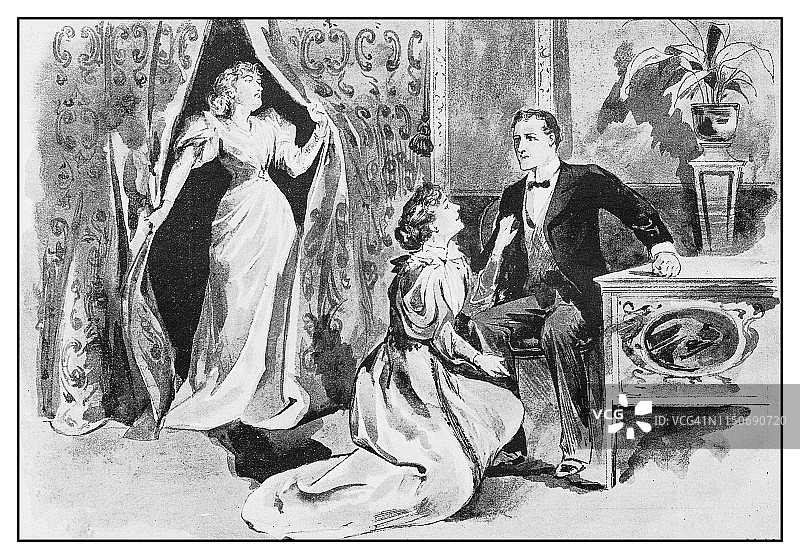 剧院戏剧古董插画图片素材