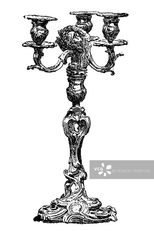 白色背景上的蜡烛台图片素材