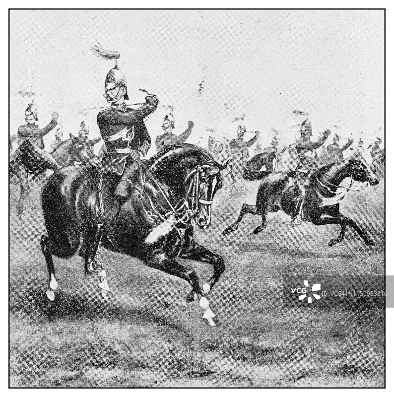 古董插画：自耕农图片素材