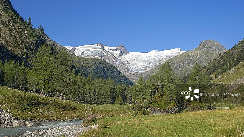 奥地利陶恩山谷Gschloessbach冰川溪流图片素材