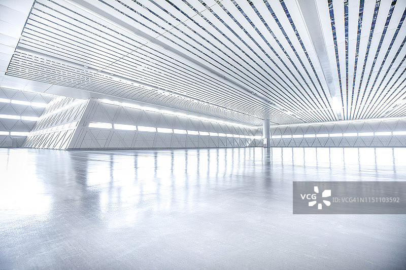 未来的空房间，3D渲染图片素材