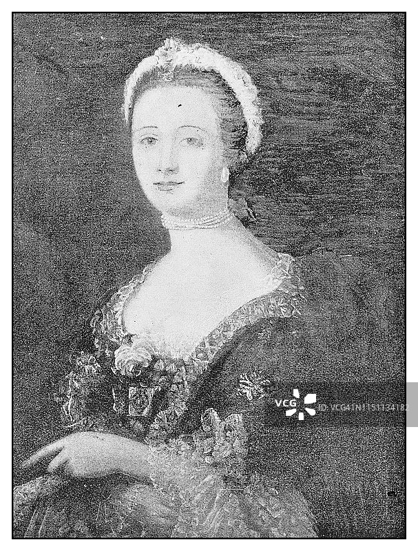 复古插画：贝德福德公爵夫人图片素材