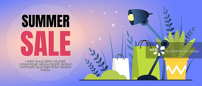 夏季促销卡通扁平插画图片素材