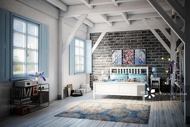 舒适的乡村风卧室图片素材