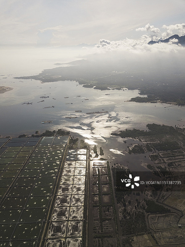 虾场航拍图片素材