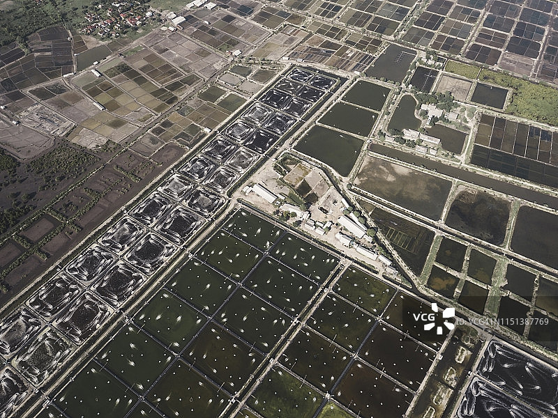 虾场航拍图片素材