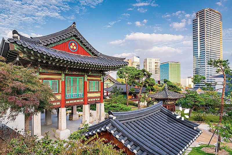韩国首尔江南奉恩寺图片素材