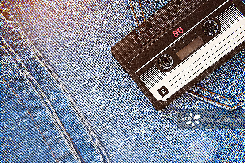 复古磁带蓝色牛仔裤怀旧图片素材