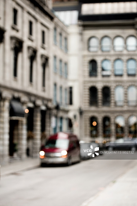 老蒙特利尔的建筑立面虚化效果图片素材