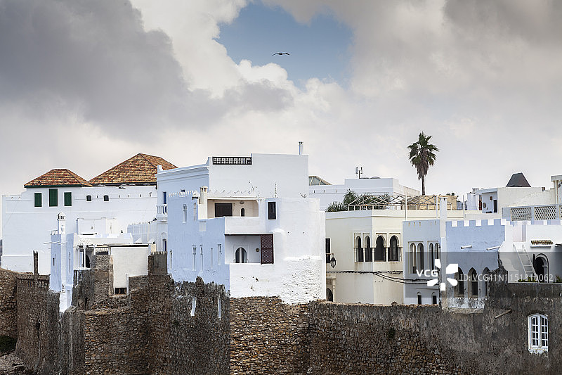 摩洛哥艾西拉的古老城墙图片素材