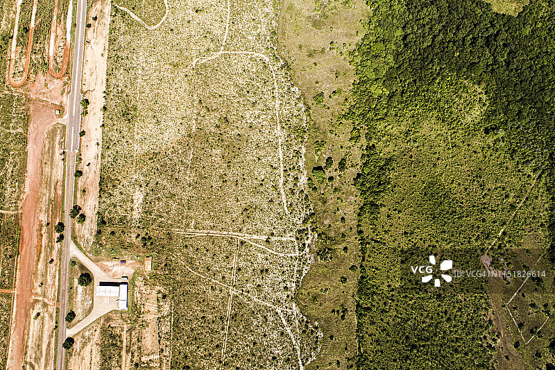 巴西托坎廷斯州塞拉多景观的俯视图图片素材