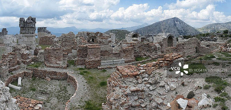 布尔杜尔省萨加拉索斯罗马浴场全景图片素材