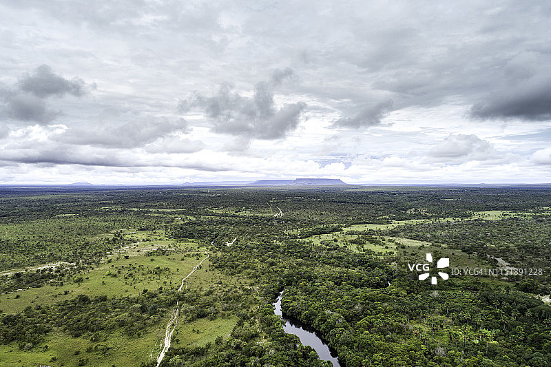 巴西托坎廷斯州塞拉多景观的俯视图图片素材