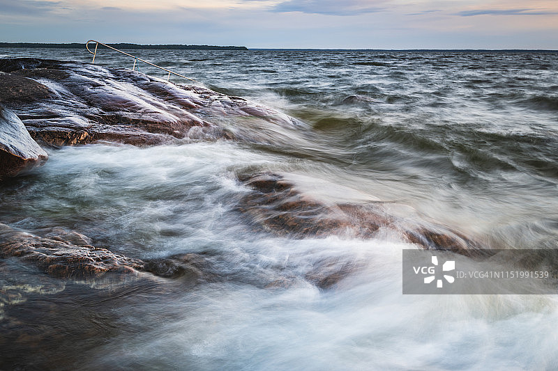 海岸长时间曝光摄影图片素材