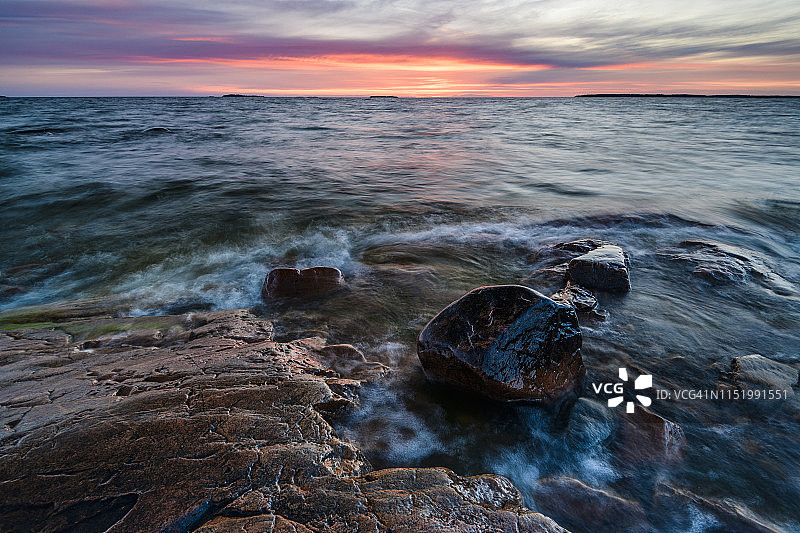 海岸长时间曝光摄影图片素材
