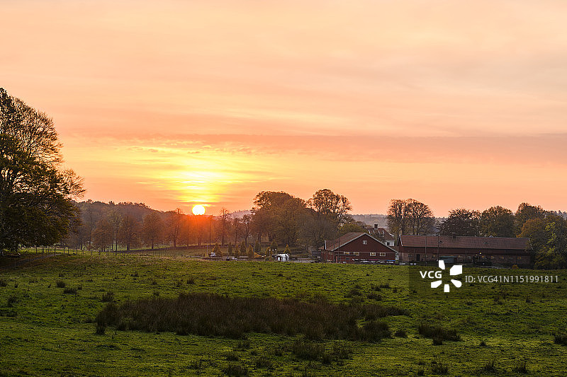 乡村地区日落图片素材