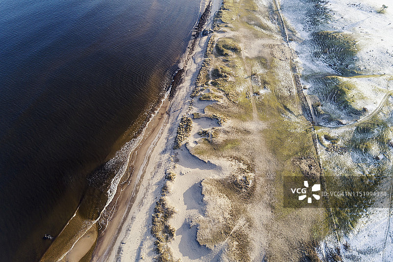 海岸沙丘航拍图片素材
