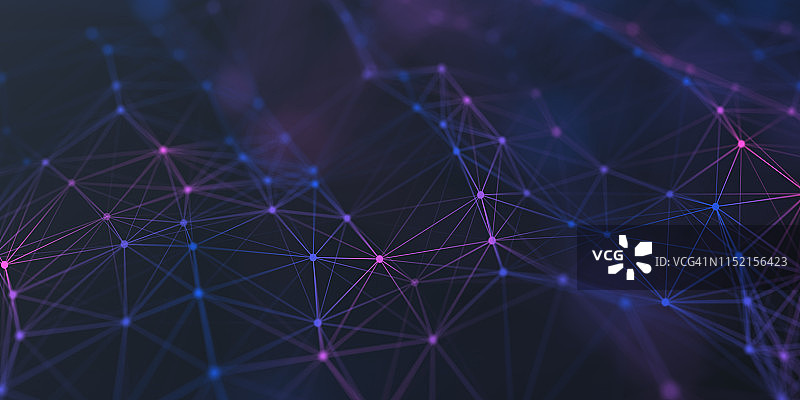 带有连接线和点的几何抽象背景插画：用于商业科技的未来数字背景图片素材