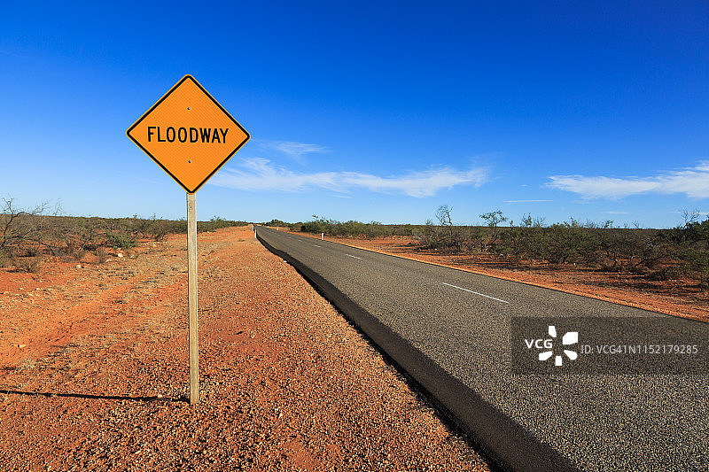澳大利亚内陆洪水警告标志图片素材