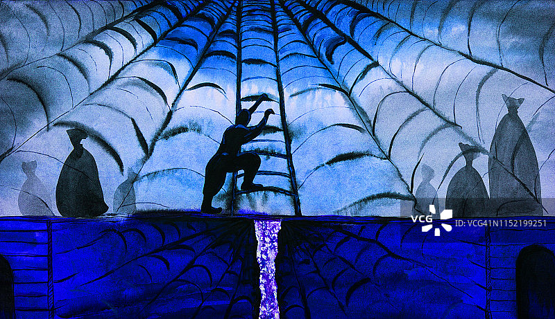 现代寓言插画：贪婪吞噬着储蓄者图片素材