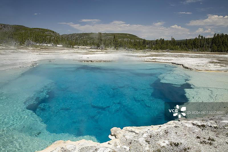 美国怀俄明州黄石国家公园的蓝宝石池图片素材