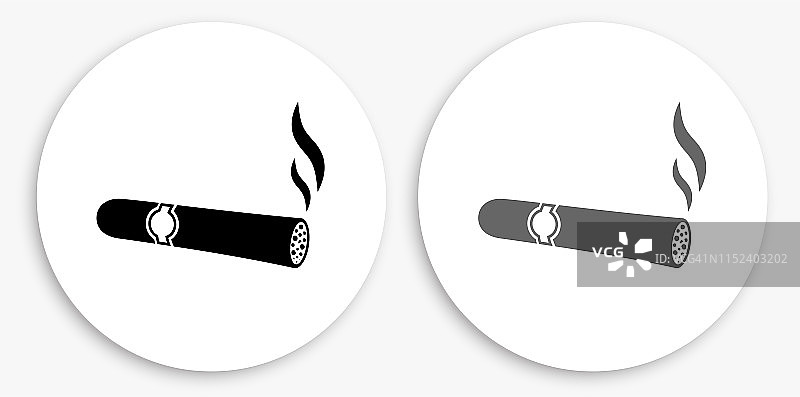 黑色和白色圆形雪茄图标图片素材