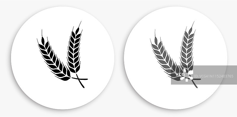 黑白大麦圆形图标图片素材
