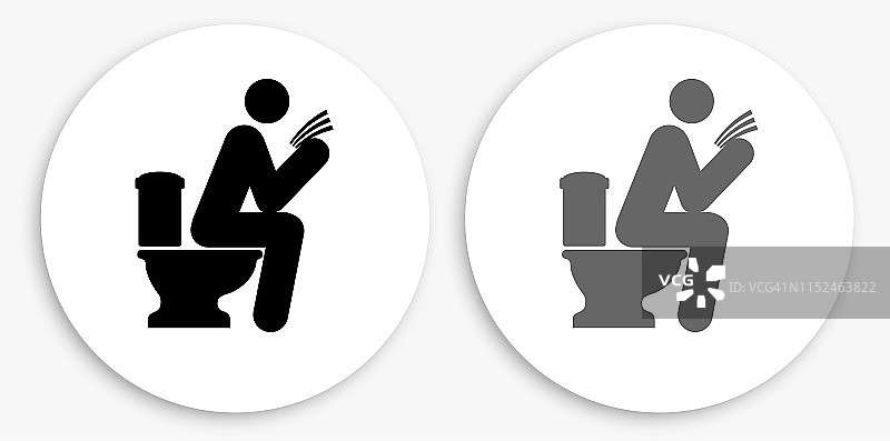 在厕所上的男人黑白圆形图标图片素材