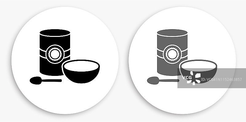 燕麦粥黑白圆形图标图片素材