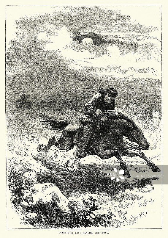 18世纪的侦察兵保罗·里维尔图片素材