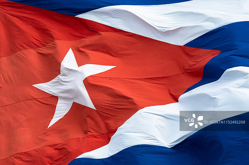 古巴国旗的特写图片素材