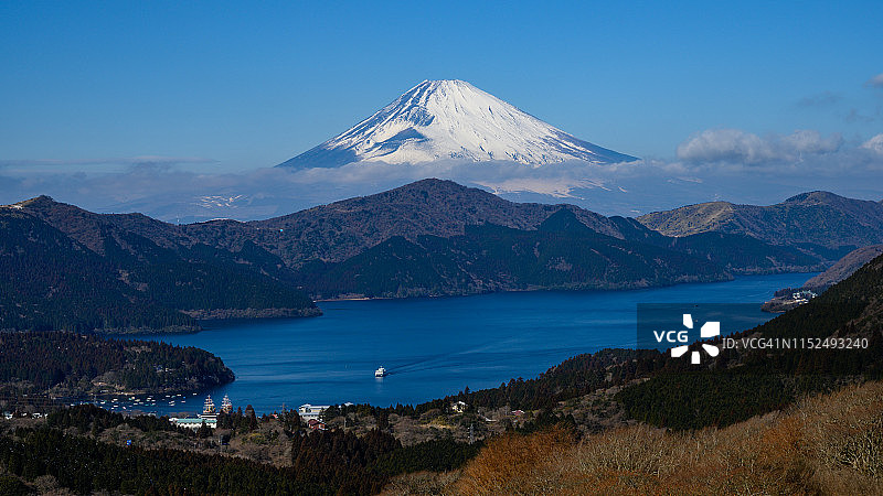 富士山与芦之湖图片素材
