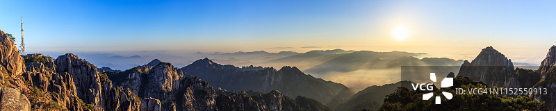 黄山光明顶日出图片素材