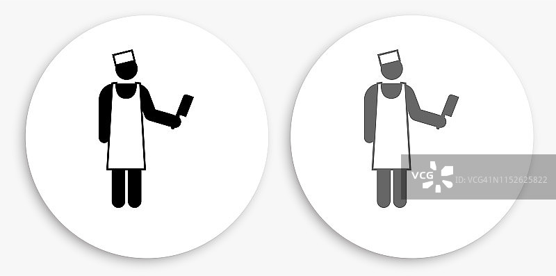 黑白圆形屠夫图标图片素材