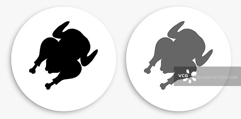 熟家禽黑白圆形图标图片素材