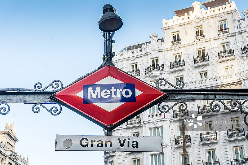 马德里格兰大道地铁站标志图片素材
