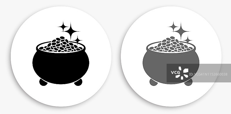 黑白圆形金罐图标图片素材