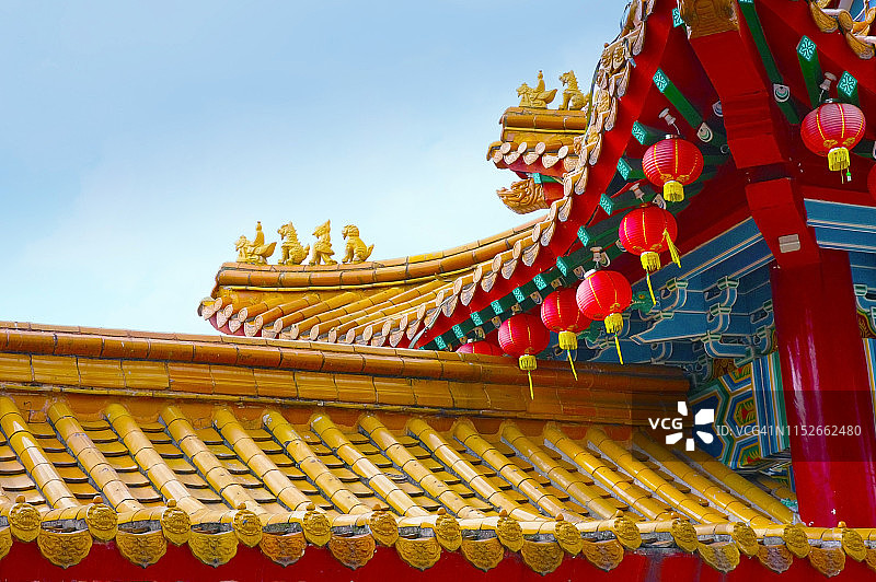 吉隆坡天后宫的屋顶与建筑，马来西亚图片素材