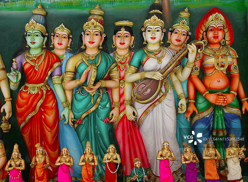 吉隆坡Sri Mahamariamman兴都庙雕像特写图片素材