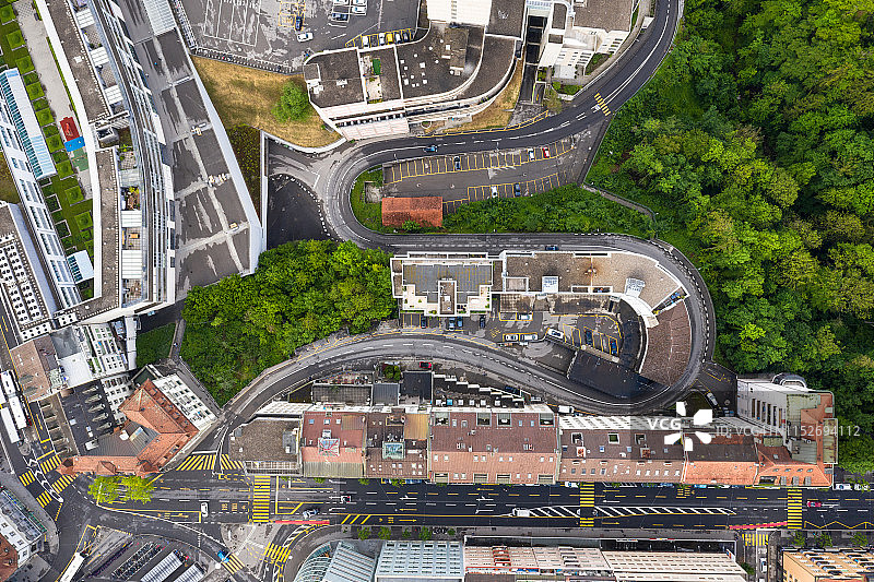 瑞士弗里堡俯视图图片素材