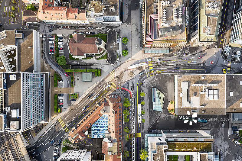 瑞士弗里堡俯视图图片素材