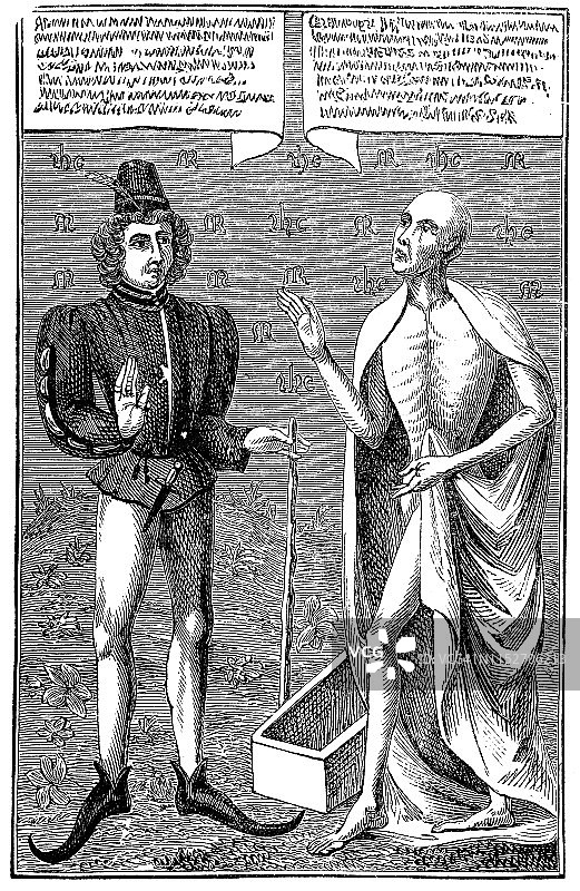 15世纪英国法利·汉格福德圣伦纳德教堂的死亡之舞图片素材