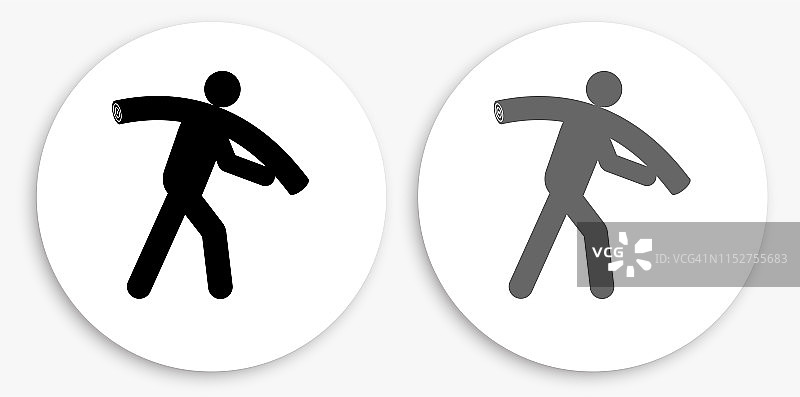 携带圆形黑白地毯图标图片素材