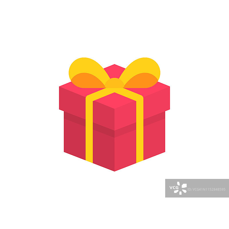 2.5D礼品扁平风格图标，移动和网络设计图片素材