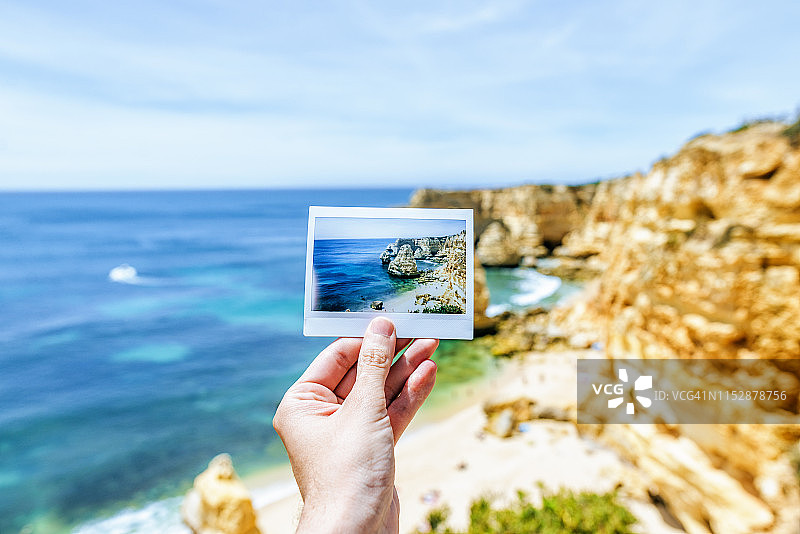 葡萄牙阿尔加维马林哈海滩的即时摄影作品图片素材