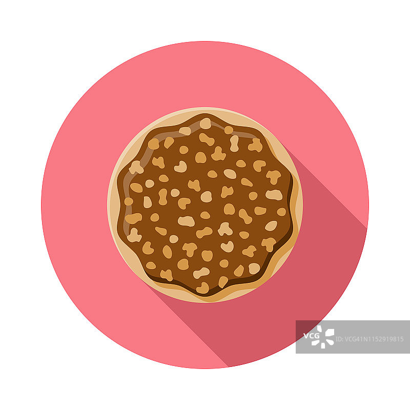 巧克力坚果甜甜圈图标图片素材