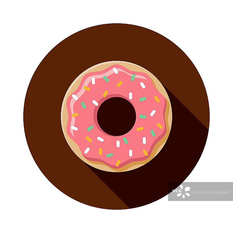 草莓糖霜甜甜圈图标图片素材